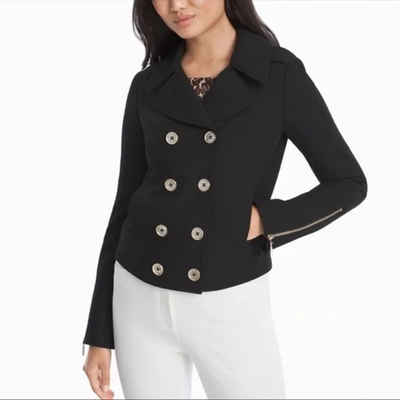 ⭐️NEW⭐️White House Black Market Double Breasted Crop Jacket - Picture 1 of 9